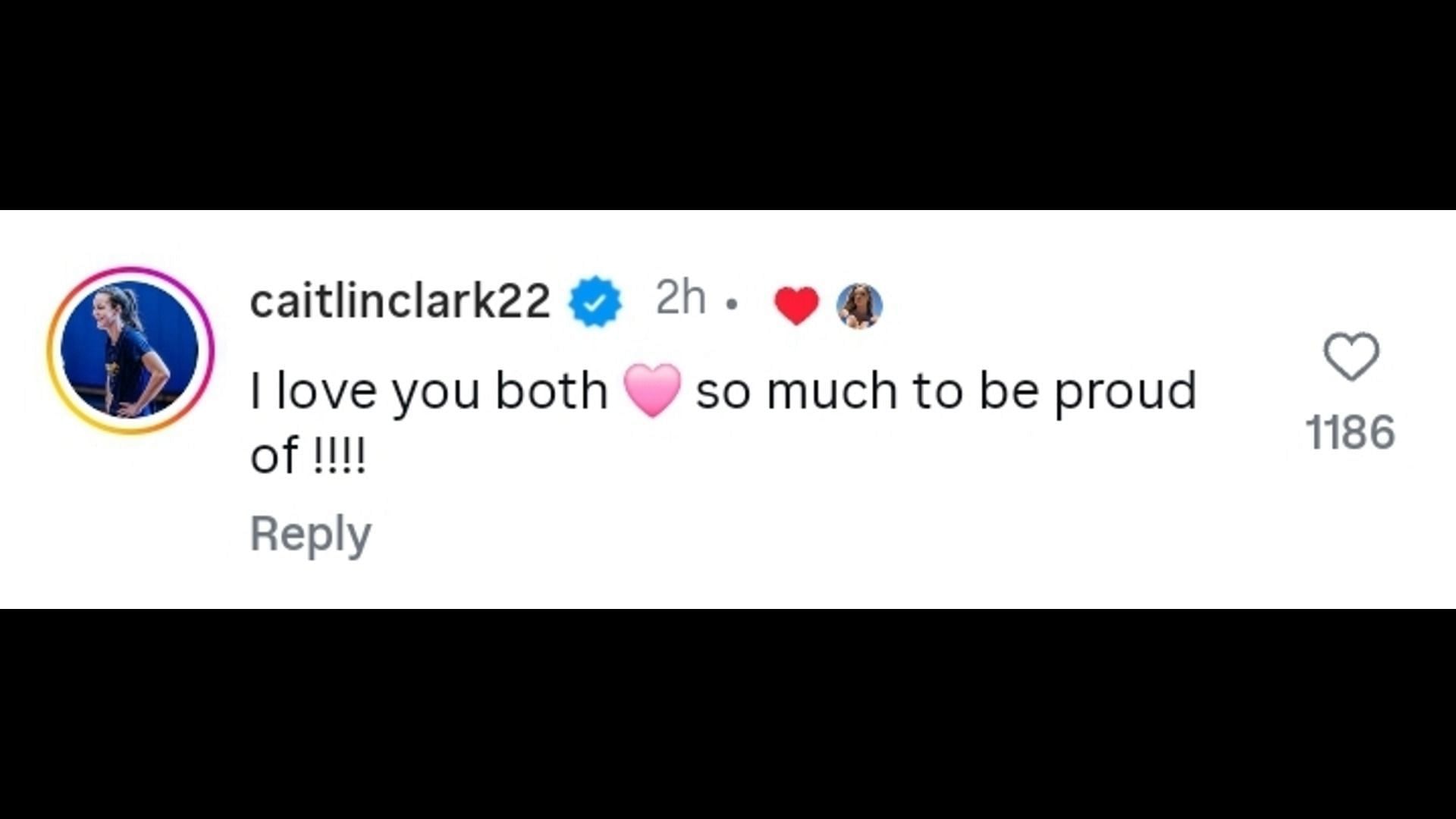 Caitlin Clark extends her support to Tyrese Haliburton and Jade Jones. Credit: Jones/IG
